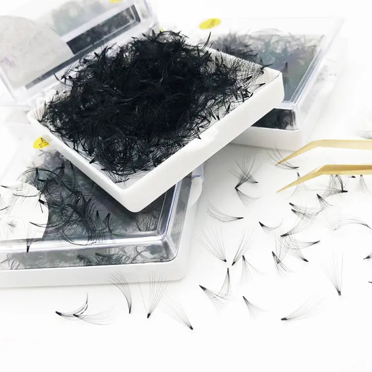 2021 3D 4D 5D 6D 7D 8D 10D 0.07 Promade Volume Loose Fans 1000 Handmade Short Stem Promade Fans Loose