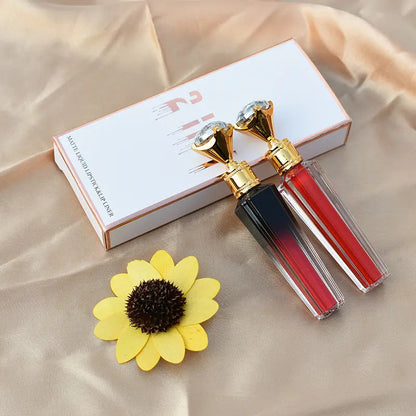 2 in 1 Matte Gloss Liner Kit Private Label Lip Gloss of Diamond Vendor Lip Gloss and Lip Liner Set Packaging