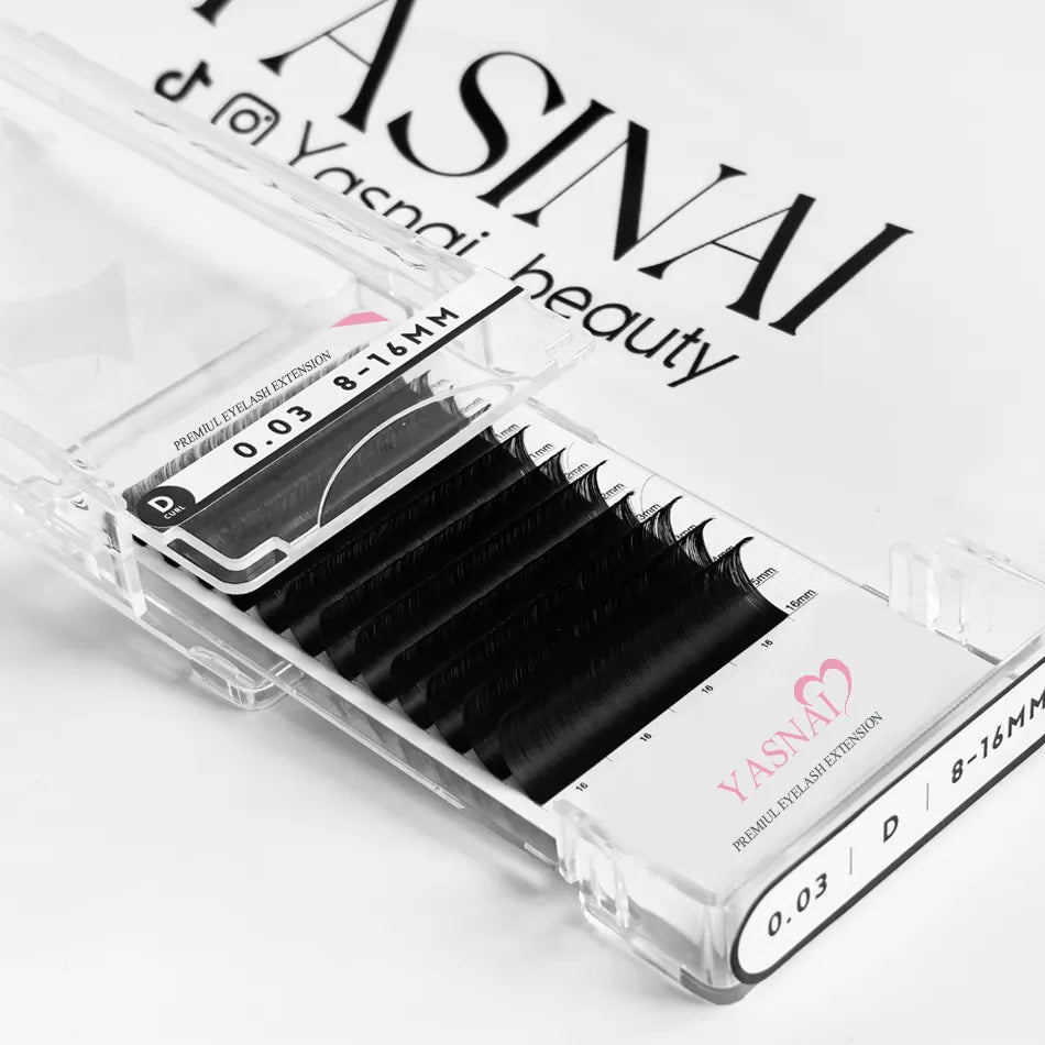 Salon Use Ellipse Eyelash Extensions 0.15mm D Curl 8-15mm Mixed Flat Eyelash Extension Supplies