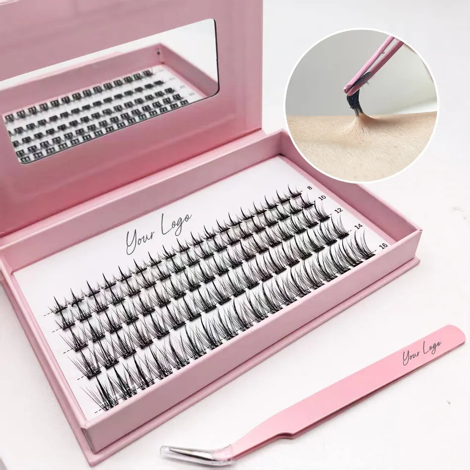 Self Adhesive No Glue Cluster Lashes Your logo Wholesale Eye Lashes Cluster No Glue Needed Glueless Cluster Lashes Private Label