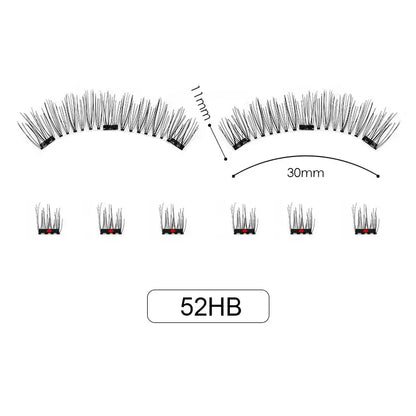 Hot Selling Handmade No Glue Best Magnetic Lashes Super Soft Black Cotton Band Synthetic Fiber Magnetic Curl Cluster Pieces Dual