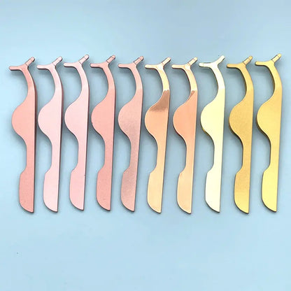 Fiber Tip Tweezers for Eyelash Extension Curved Isolation Lashes Tweezers Professional Eyelash Tweezers