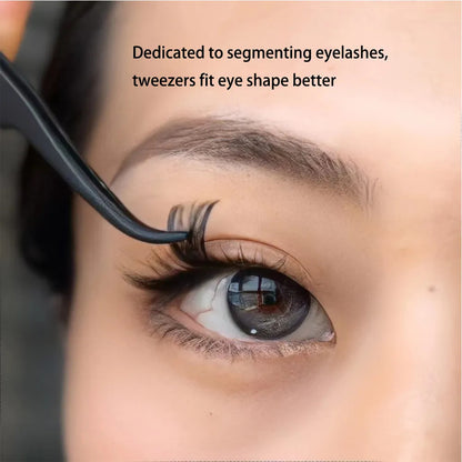 New DIY Eyelash Applicator Tool Curved Stainless Steel Lash Tweezers for Easy Lashes Application and Removal