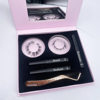 Wholesale New Private Label Eyelash Cluster Diy Lash Extension Kit Sealant and Bond Matte Lash Tray Segment Cluster Lashes Kit