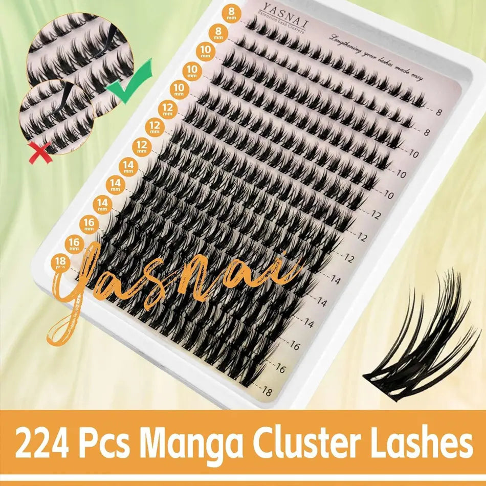 Top Quality 8-16mm Manga Lash Cluster Kit Wet Set Lash Extension Cluster Vendor Manga Lashes Clusters