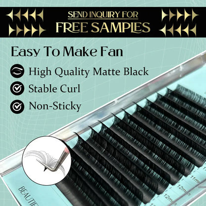 Private Label Super Soft 0.03 Mega Volume Lash Extension Easy Fan Eyelash Extentions Trays for Professional Salon Use