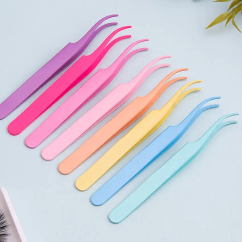Fiber Lash Tweezers Stainless Steel Lash Tweezers Lash Extension Tweezers Diamond Grip