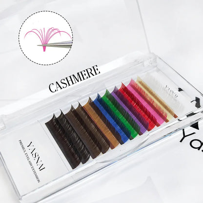 Colored Eyelash Extensions 0.07mm D Curl Rainbow Lash Trays for Professional Technicians