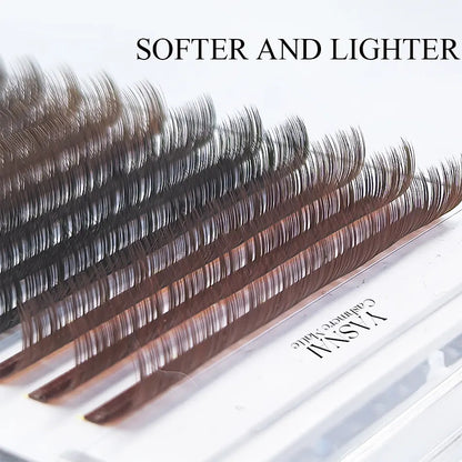 YASNAI Dark Brown Volume Lash Extensions Trays L M Curl Brown Easy Fan Lashes Extension Supplier