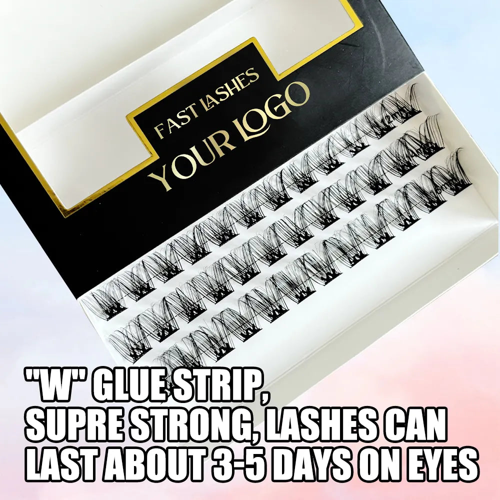 Custom Lash Clusters Trays Private Label With Box DIY Lash Extension Kit Pre-cut Segment Cluster Lashes