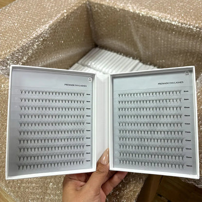 High Quality 400 Fans Pointy Base 0.05mm Premade Fans Lash Exetnsions Mega Volume 10D Premade Fans Eyelash Extensions