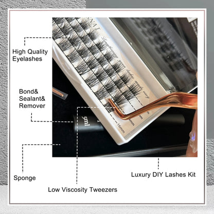Diy Segmented Eyelash Cluster Magnet Kit Dd Curl LashClusters With Glue and Seal Individual Lash Fan Lashes Extension Kit
