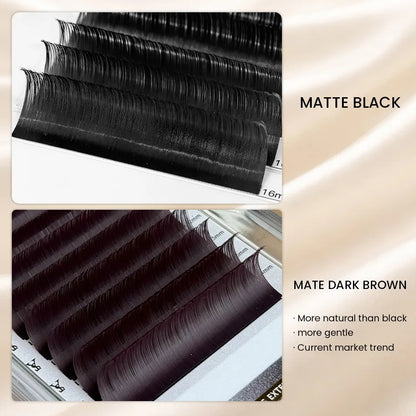 YASNAI Dark Black Synthetic Hair Full Volume High Quality Lash Extensions Trays L/M Curl Easy Fan Lashes for Salon Use
