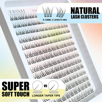 Pretty PBT Material Cotton Band Beginner Starter DIY Eyelash Extension Cluster Kit With Bond and Seal Waterproof