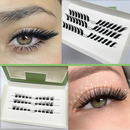 New Design Individual Label fox Cat Eye Cluster Lashes Pre-cut Segment Lash fox Style Fluffy DIY Lash Extension Cluster