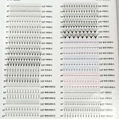 Factory Wholesale Handmade CC for 10D 20D 30D 40D Korean PBT Fiber Premade Volume Fans Lashes Short Stem Eyelash Extensions