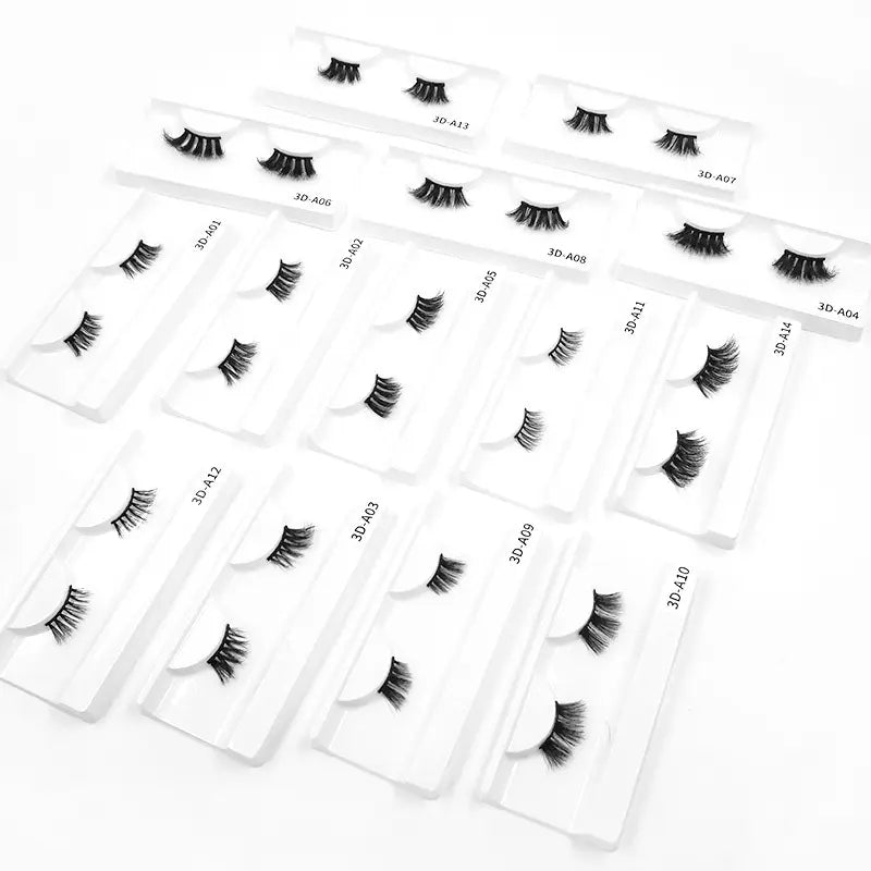 New Style Handmade Thick Real Black Half Mink Lashes Strip Lash Lightweight Natural Glamorous Half Band Eyelashes 25mm 3D Effect