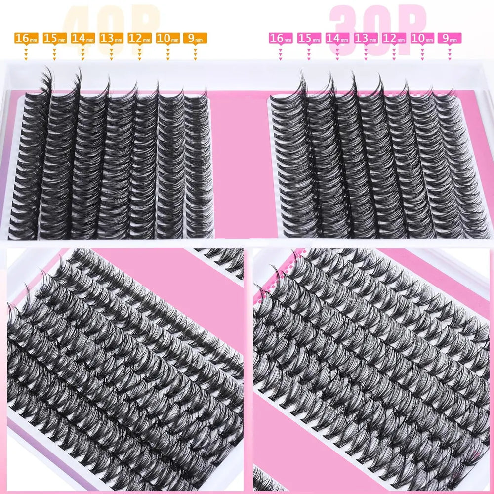 DIY Individual Lash Extension Kit 320PCS 30d 40d DIY Lash Extension Kit Bond Seal Remover Applicator Tools for Lash Extension