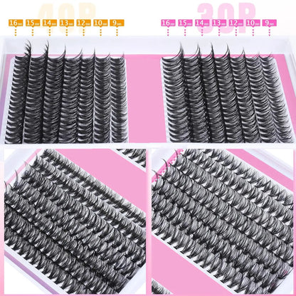DIY Individual Lash Extension Kit 320PCS 30d 40d DIY Lash Extension Kit Bond Seal Remover Applicator Tools for Lash Extension
