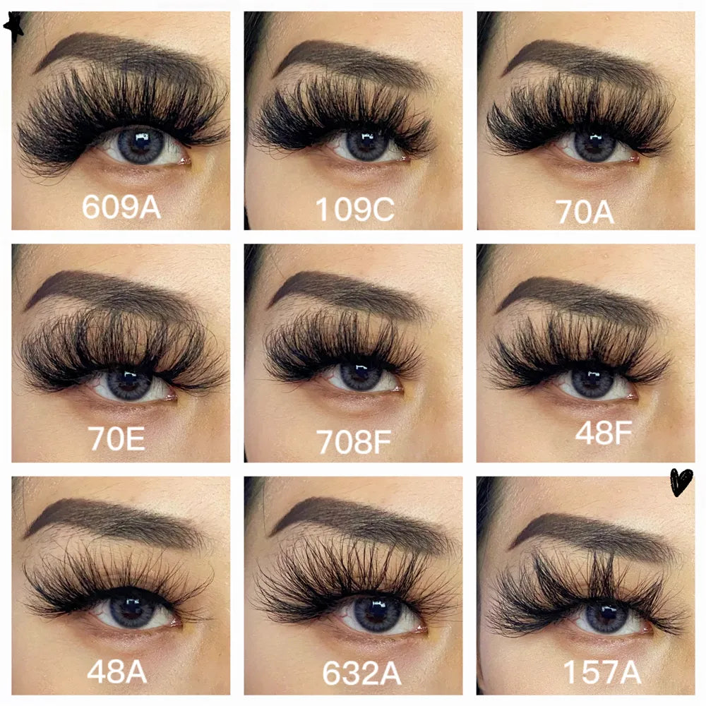 NINGLASH 10 Pairs Lashes Set 25mm Soft Mink Hair Lashes With Square Case for Salon, Beauty Girl Siberian Mink Eyelashes Factory