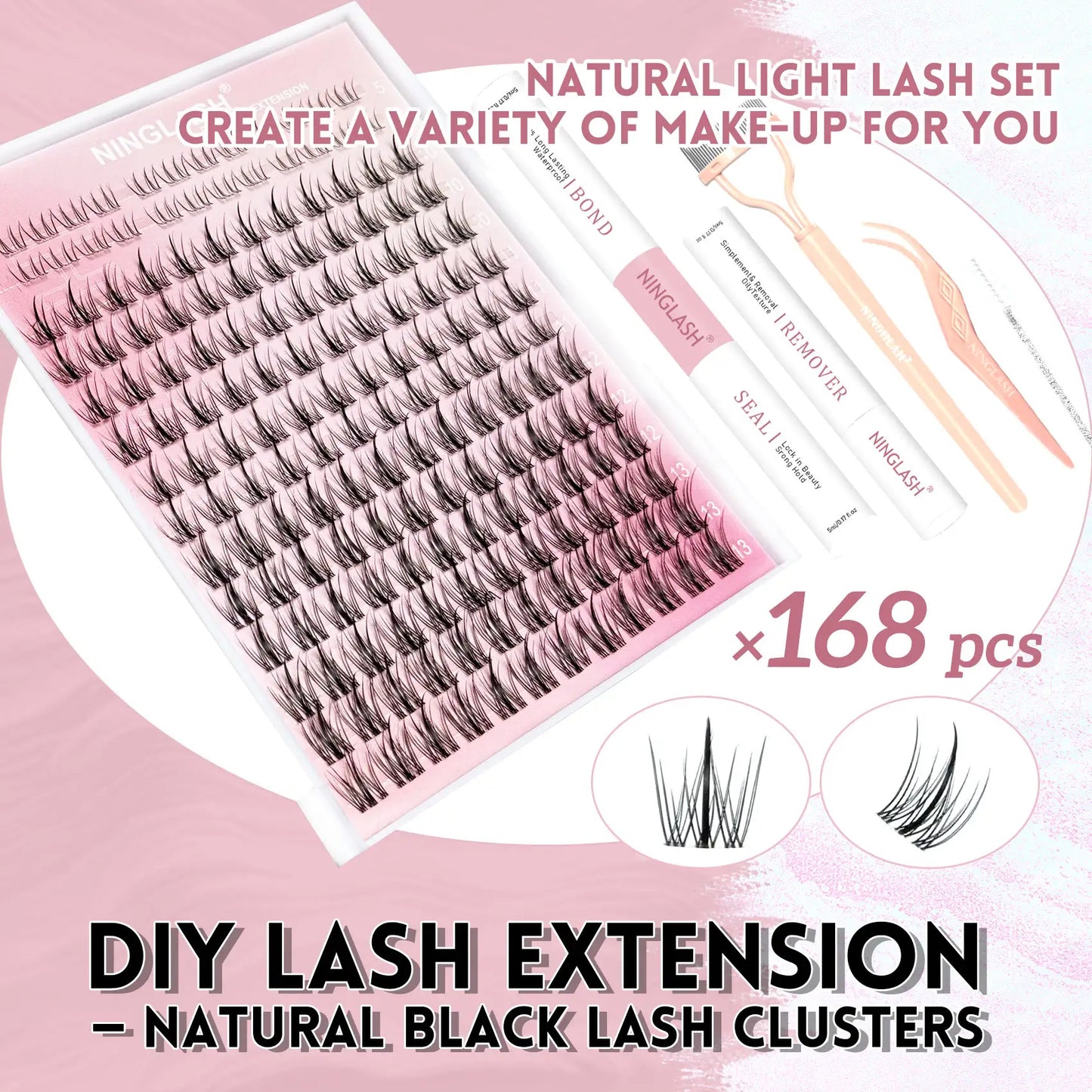 2025 Luxury Lash Clusters Kit Wholesale Silk Wispy Lash Clusters With Lower Lash Bond Seal Remover Kit