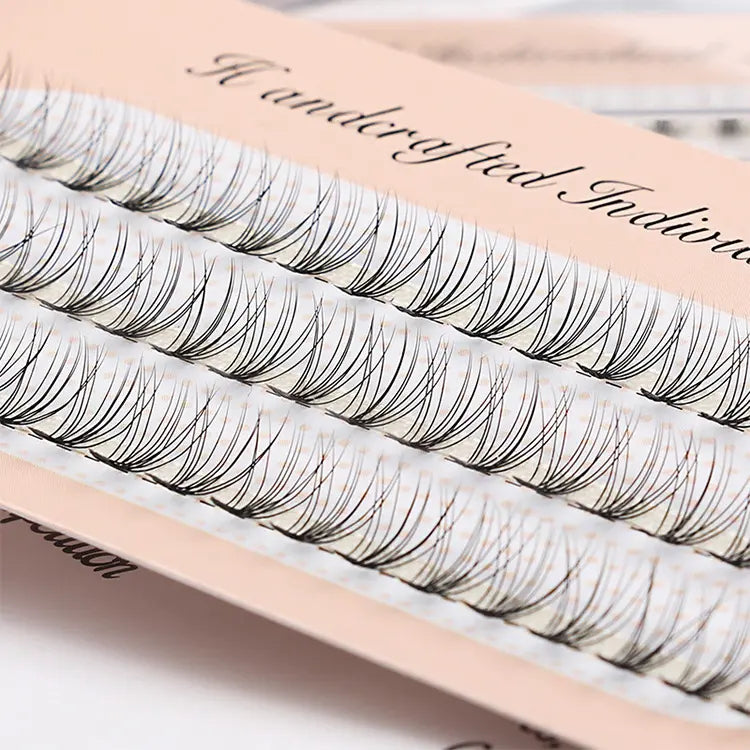 Heat Bonded 10D 20D 30D Individual Eyelash Extensions Premade Fans Classic 3 Lines 60 Pieces Pre Cluster Lashes