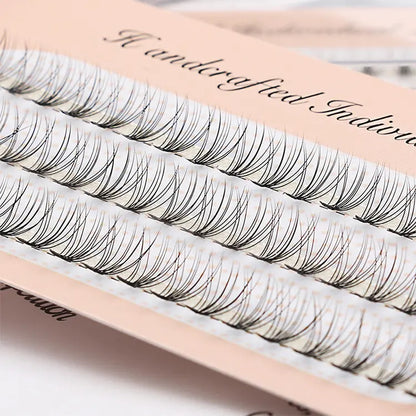 Heat Bonded 10D 20D 30D Individual Eyelash Extensions Premade Fans Classic 3 Lines 60 Pieces Pre Cluster Lashes