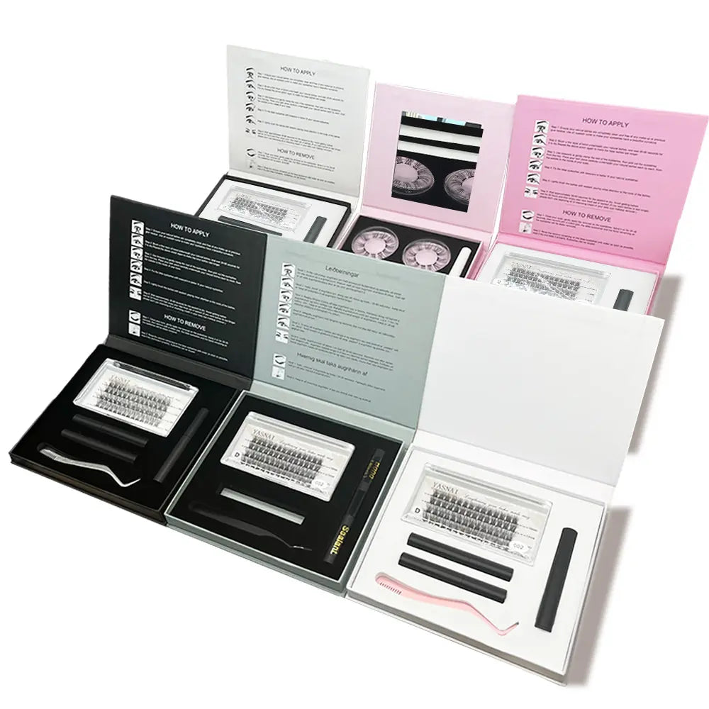 Private Label Vegan Luxury Waterproof DIY Lash Extension Kit Natural Volume Lash Clusters Kit