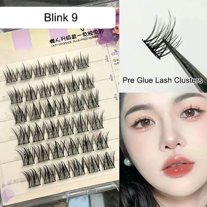 Comic 1-Step Pre-Glued Faux Eyelash Clusters Manga Eyelash Clusters Spiky Press on Cluster Eyelash Extensions