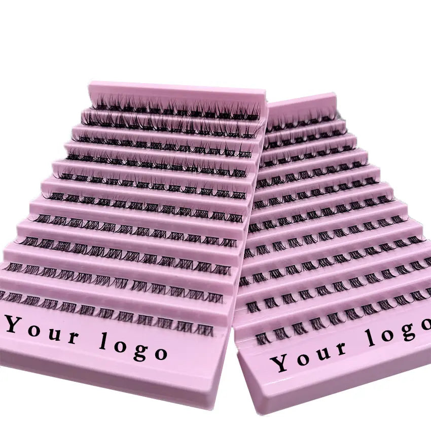 Cluster Mink Lashes Wholesale with Boxes Faux Mink Cluster Lash Trays Mink Lash Cluster Tray