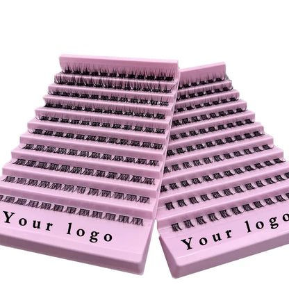 Cluster Mink Lashes Wholesale with Boxes Faux Mink Cluster Lash Trays Mink Lash Cluster Tray