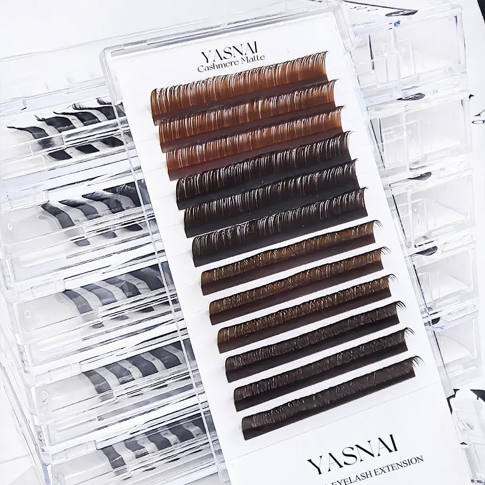Super Soft 0.03 Brown Volume Lash Tray Light Brown and Dark Brown Eyelash Extensions Wholesale