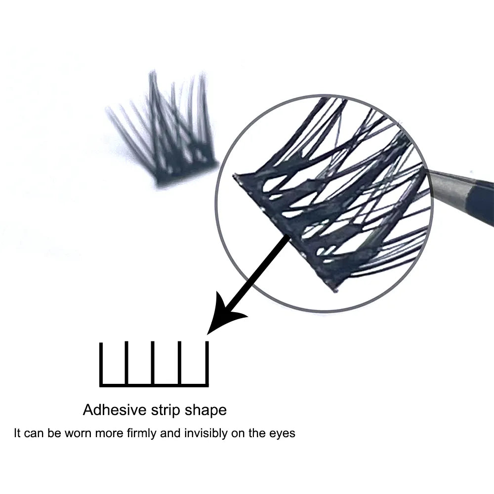 Self Adhesive No Glue Needed Lash Strips Pre-Bond Technology Natural Super Soft 0.07MM Thickness Lasting 7-10 Days