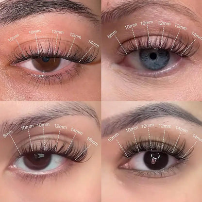 168 PCS C Curl 8mm to 16mm Wispy Volume Cluster Lashes Wholesale Natural Wispy Cluster Lashes 0.07mm