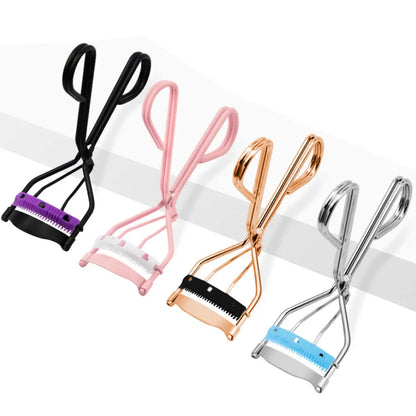 Black and Pink DIY Eyelash Extensions Tool Eye Makeup Curler with Comb and Lash Brush Lash Curler Brush Comb