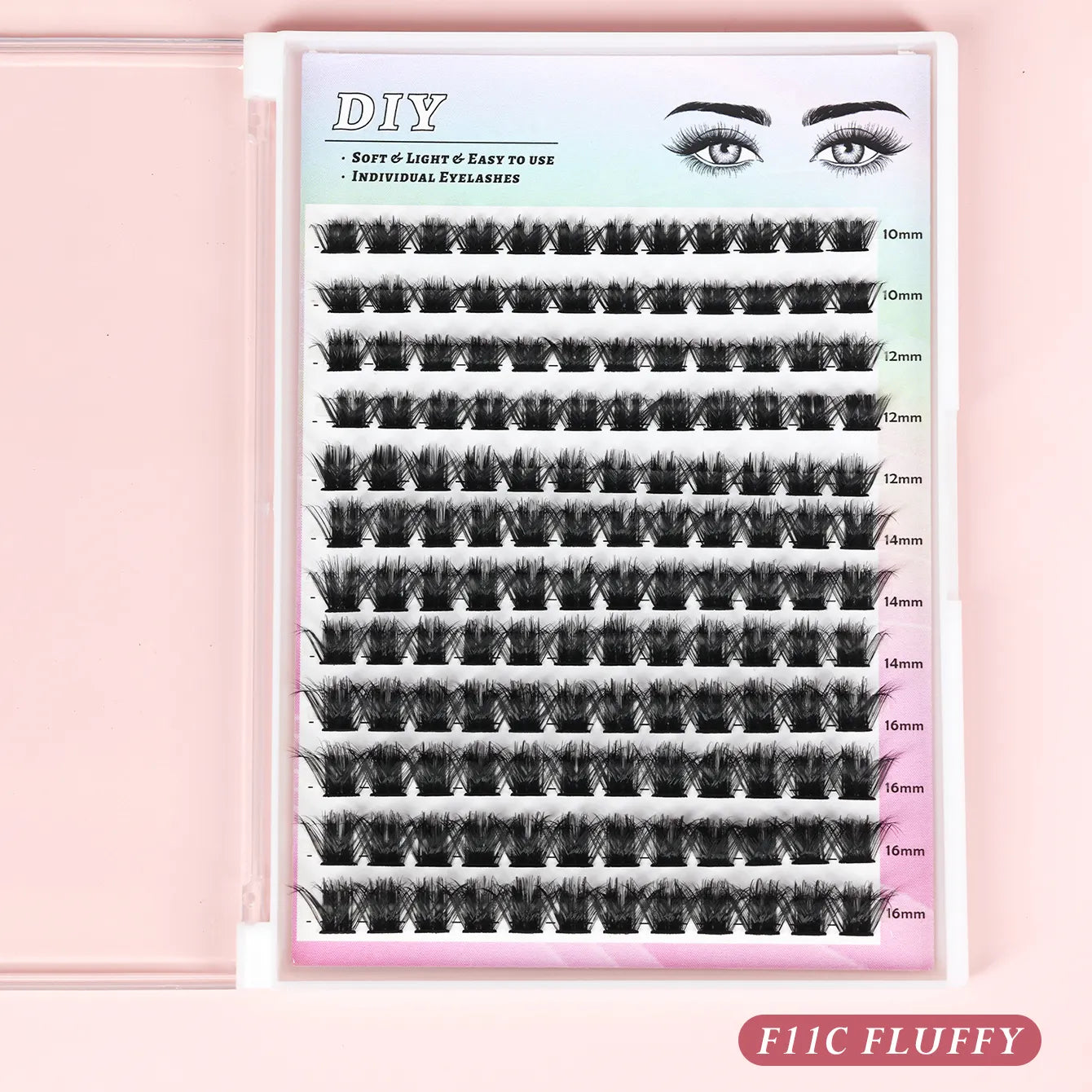 Wholesale Fluffy Faux Mink 7 Days Cluster Lashes OEM Salon Diy Reusable Synthetic Individual Cluster Lashes Kit