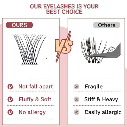 three rows ribbon eyelash extension diy soft lashes
