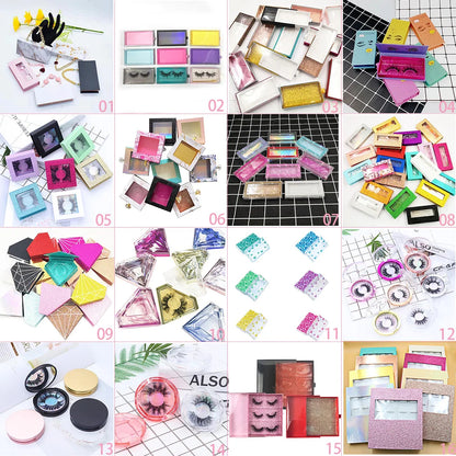 Pink Lashes Glitter Box With