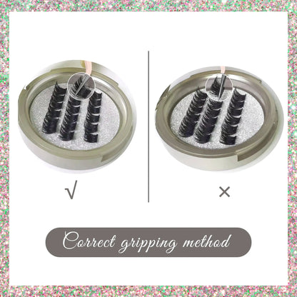 Press on Lashes One Step Easy to Apply and Carry With Mirror Pre Cut Cluster Fluffy Individual No Glue Cluster Eyelashes