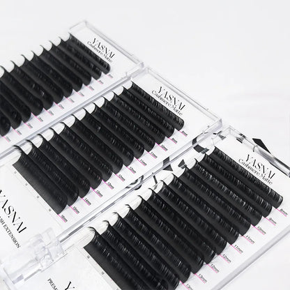 Korean PBT Private Label Super Soft Lash Extensions Cashmere Mega Matte Volume Lash Trays