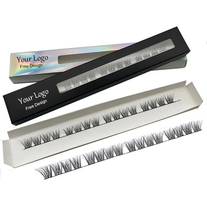 Wholesale Individual Cluster Lashes Ribbon Eyelash Extension DIY Custom Package Soft Lashes Superfine Band Lashes Kit
