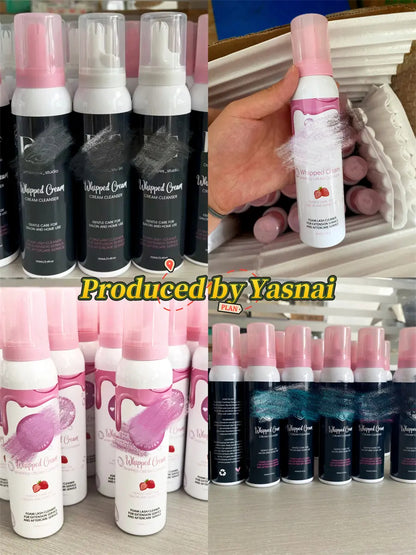 Wholesale 100ml Pink Whipped Cream Lash Shampoo Private Label Whipped Eyelash Extension Cream Cleanser