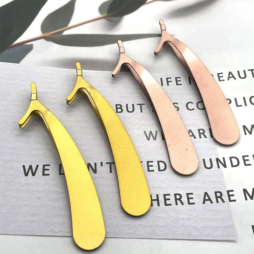 Fiber Tip Tweezers for Eyelash Extension Curved Isolation Lashes Tweezers Professional Eyelash Tweezers