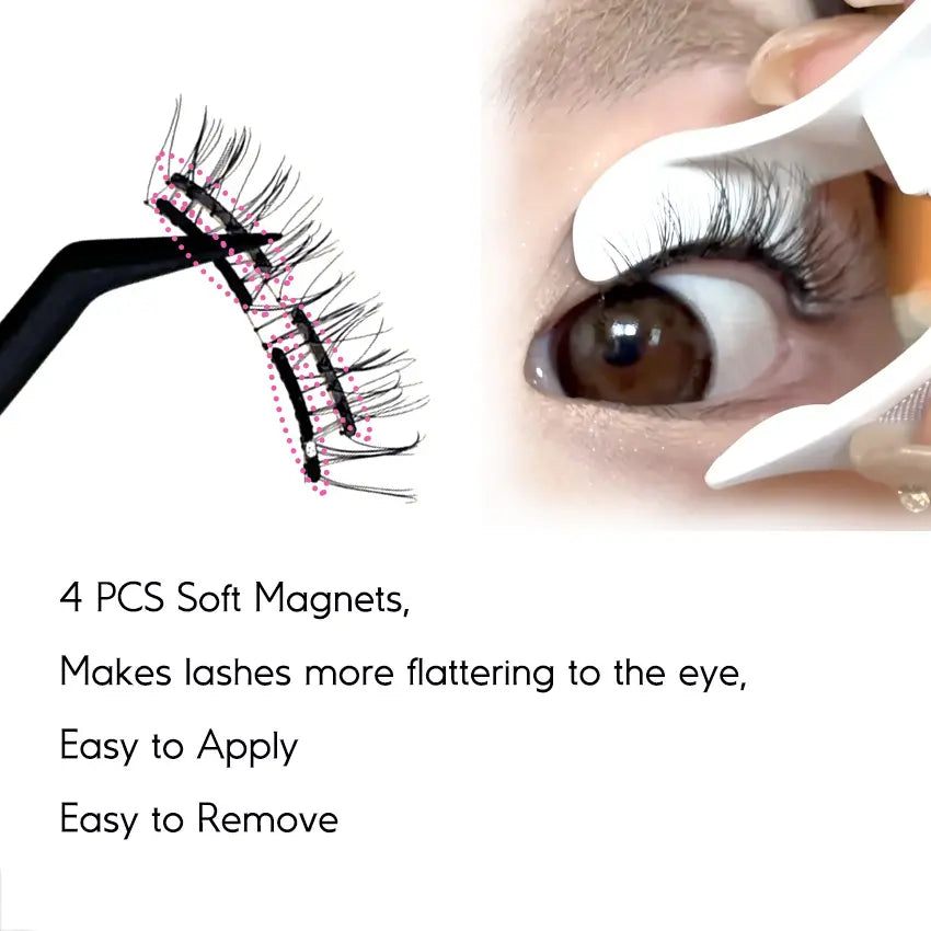 2024 Latest Trending Soft Magnetic Eyelashes No Glue Needed No Removal High Magnetic False Eyelashes Feather Style Synthetic