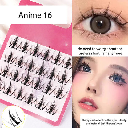 Mini Anime Manga Lash Clusters Bulk Travel Cluster Lash Kit Korean Silk Lash Clusters