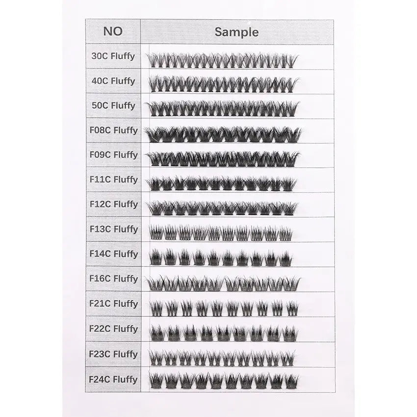 Hot Selling Handmade 30D 40D 50D CC for Cluster Lashes Natural Wispy Eyelashes Cluster Kit Bond Seal Wholesale DIY Lashes Kit