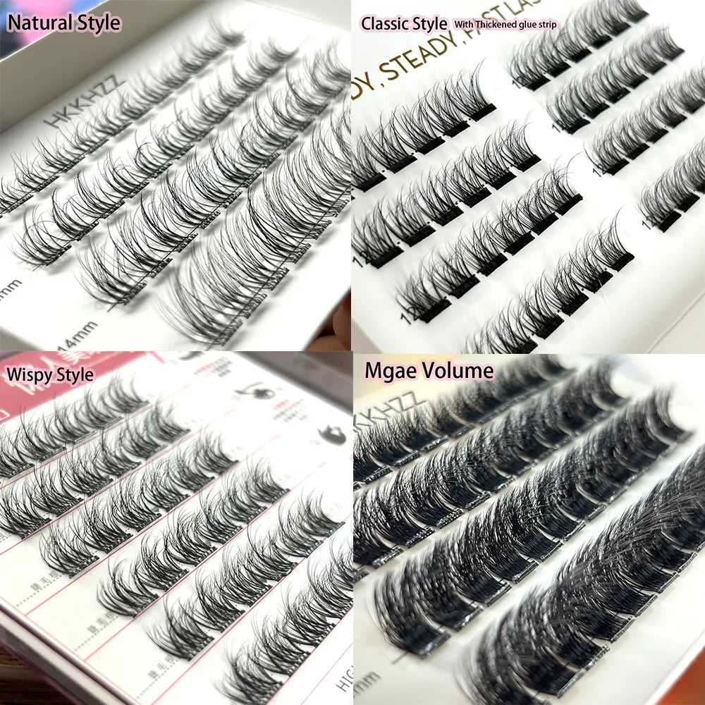 High Quality Self Adhesive DIY Lash Extension Mapping Kit Preglued Cluster Lash Waterproof Glueless Cluster Lashes