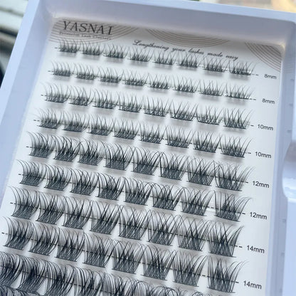 Private Label Free Design Wholesale Pre-cut Segmented Eyelash Kit Seal Bond and Tweezers Lashes Cluster Home Lashes