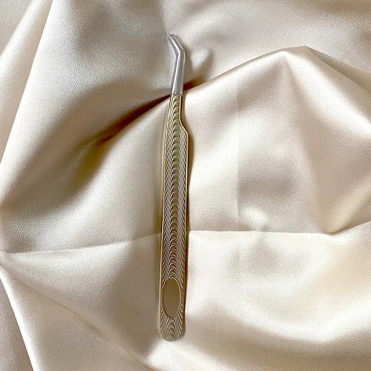 High Density 90 Degree Eyelash Stainless Steel Tweezers Individual Eyelash Extension Volume Tweezer