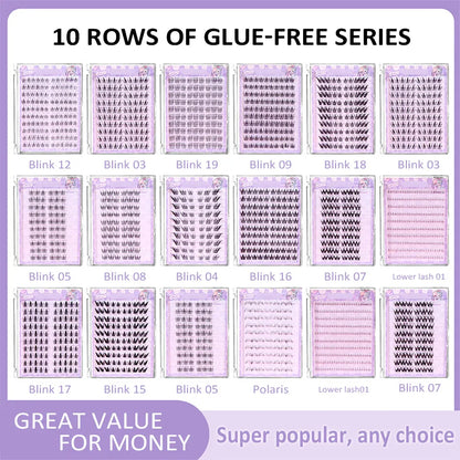 Lash Clusters Kit with Spikes and Bottom Invisible Band Cluster Lashes Custom logo Eye Lashes Cluster No Glue Needed